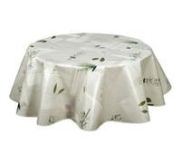 Habitable - Nappe en toile cirée ronde Aromatic - Diam. 150 cm - Ecru