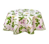 Habitable - Nappe en toile cirée ronde Botanique - Diam. 135 cm - Fuchsia