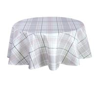 Habitable - Nappe en toile cirée ronde Carreau - Diam. 135 cm - Ecru