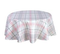 Habitable - Nappe en toile cirée ronde Carreau - Diam. 135 cm - Rouge
