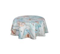 Habitable - Nappe en toile cirée ronde Hypo - Diam. 135 cm - Bleu