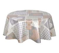 Habitable - Nappe en toile cirée ronde HYTTE - Diam. 135 cm - Beige - Hytte Beige G
