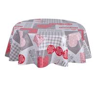 Habitable - Nappe en toile cirée ronde HYTTE - Diam. 135 cm - Rouge