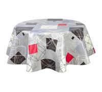 Habitable - Nappe en toile cirée ronde Moma - Diam. 135 cm - Gris