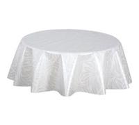 Habitable - Nappe en toile cirée ronde motif feuillage ULYSSE - Diam. 150 cm - Ulysse Blanc G