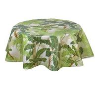 Habitable - Nappe en toile cirée ronde motif tropical MONKEY - Diam. 150 cm - Monkey Vert G