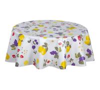 Habitable - Nappe en toile cirée ronde motifs citron CAPRI - Diam. 135 cm
