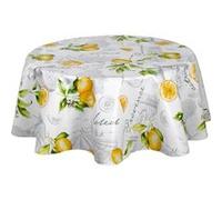 Habitable - Nappe en toile cirée ronde motifs citron CITE - Diam. 150 cm - Cite Gris G
