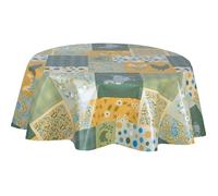 Habitable - Nappe en toile cirée ronde motifs poules SOCOQ - Diam. 150 cm