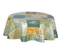 Habitable - Nappe en toile cirée ronde motifs poules SOCOQ - Diam. 150 cm - Socoq Vert G