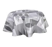 Habitable - Nappe en toile cirée ronde Opus - Diam. 150 cm - Gris Gris