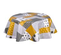 Habitable - Nappe en toile cirée ronde Vyle - Diam. 135 cm - Gris