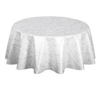 Habitable - Nappe ronde en toile cirée nacrée NERV - Diam. 150 cm - Blanc