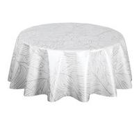 Habitable - Nappe ronde en toile cirée nacrée NERV - Diam. 150 cm - Blanc - Nerv Blanc G
