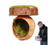 Habitat Araignée Magnétique - Abri Fait Main, Cachette Bois | Vivarium Décoratif Reptile Amphibien, Maison Sûre avec Perchoir pour Tarentule Gecko Cage Petits Animaux