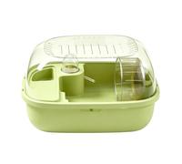 Habitat compact, cage portable pour hamster nain, villa en acrylique de 28 x 22,9 cm avec roue silencieuse, sac de transport de souris de voyage, paradis de jeu pour petits animaux avec bol de