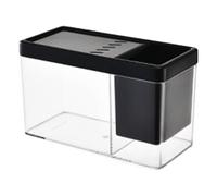 Habitat d'aquarium compact - Réservoir transparent pour Betta et crabes - Écran de bureau transparent avec design moderne - Petite maison d'eau pour dortoir, bureau ou décoration d'étude