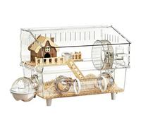 Habitat De Hamster En Acrylique À 2 Couches - Cage Transparente Pour Hamster Nain, Échelle, Roue De Course, Bol De Nourriture, Tuyau, Scène De Cabine | Enclos Pour Rongeurs, Animalerie, Maison, Intéri