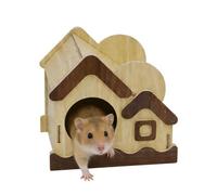 Habitat de souris | Funny Hut Pet Supplies - Accessoires naturels pour lapin, furet, hérisson, planeur en sucre, cage intérieure, paysage, jeu et repos