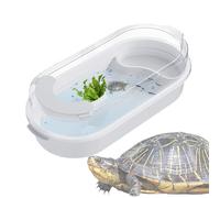 Habitat de Tortue, Aquarium de Tortue - Rabagateur à Aquarium Turtle House|Habitat de Reptile pour Le Bureau, 4 Zones multifonctionnelles, paisant des Plates-Formes pour Les Terrapins, Les écrevisse