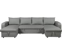 Canapé panoramique convertible en tissu "Victor" - 4 places - Gris