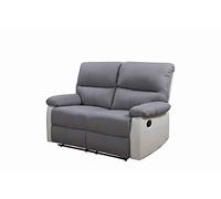 Canapé relax "Lincoln" - 147 x 89 x 103 cm - 2 places - Blanc / gris clair