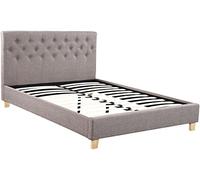 Lit double "Emmy" - 140 x 190 cm - Taupe