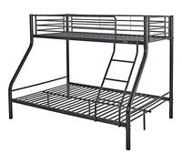 Lit superposé en métal Leo Sommiers inclus - 90/140 x 190 cm - Noir