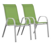 Habitat et Jardin - Fauteuil de jardin Cordoba Phoenix Textilène acier vert avec accoudoirs Lot de 2