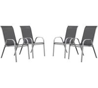 Habitat et Jardin – Fauteuil jardin Cordoba Phoenix – Textilène – Gris foncé/Argenté – Lot de 4