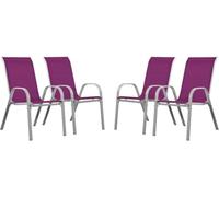 Habitat et Jardin – Fauteuil de jardin Cordoba Phoenix – Textilène – Rose – Lot de 4