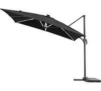 Parasol jardin déporté LED Alu "Sun 4 Luxe" - Rectangle - 3 x 4 m - Noir