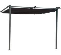 Pergola adossée toit rétractable - 3 x 3 m - gris anthracite