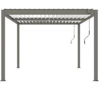 Habitat et Jardin Pergola bioclimatique avec LED Windsor Premium en Aluminium 3 x 4 - Taupe