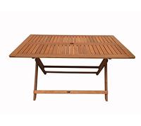 Table pliante bois exotique ""Hong Kong"" - Maple - 135 x 80 cm - Marron clair