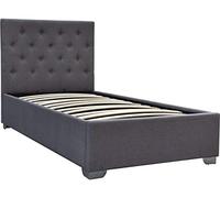 Habitat et Jardin Tino Lit Simple avec Coffre, 90cm x 190cm, Gris