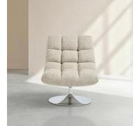 Habitat - Fauteuil pivotant en Tissu Chenille et métal chromé - Beige mélangé Soglio
