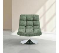 Habitat - Fauteuil pivotant en Tissu Chenille et métal chromé - Vert mélangé Soglio