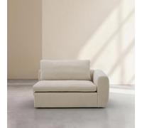 Habitat - Module d'angle Droit 2 Places en Tissu - Beige Meringue Ameria
