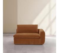 Habitat - Module d'angle Droit 2 Places en Tissu - Marron Noisette Ameria