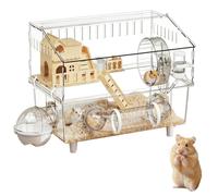 Habitat pour Hamster Habitat Transparent à 2 Niveaux pour Chinchilla