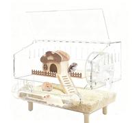 Habitat pour Hamster,Habitat Transparent en Acrylique À Double Couche avec Bol À Nourriture | Très Grande Cage pour Hamster | pour Amateurs De Petits Animaux, Animaux D'Intérieur, Voyage Et Exercice