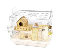Habitat pour Hamster, Transparent - Cage pour Ham Ster en Verre - Grande Cage pour rongeurs avec Accessoires, Maison pour Hamster à Plusieurs Niveaux et Roue de Course | Enclos Transparent po