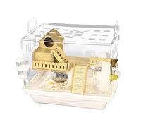Habitat pour Hamster, Transparent - Cage pour Ham Ster en Verre - Grande Cage pour rongeurs avec Accessoires, Maison pour Hamster à Plusieurs Niveaux et Roue de Course | Enclos Transparent po