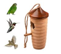 Habitat pour oiseaux - Maison en bois pour colibri, abri extérieur suspendu, deux formes disponibles | Construction en bois naturel pour l'entretien du jardin et de la faune
