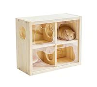 Habitat pour Souris | Accessoires De Cage Cabine À Deux Étages,Cabane D'Enrichissement pour Gerbille Et Animaux Domestiques - pour Petits Animaux Lapin Chinchilla Hérisson Sugar Glider Maison