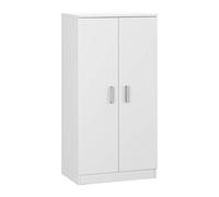 Habitdesign Meuble à Chaussures à Deux Portes, Meuble auxiliaire, modèle de Base, Finition Blanc Brillant, Dimensions : 55 cm (Largeur) x 108 cm (Hauteur) x 36 cm (Profondeur)