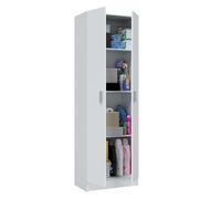 Habitdesign Armoire d'appoint multifonction 2 portes 3 étagères 180 x 59 x 37 cm Blanc mat