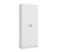 Armoire de rangement - DMORA - Charleston - 2 portes - Étagère à chaussures - Blanc