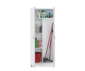 Habitdesign Armoire Multifonction avec 2 Portes et 3 étagères, 180 x 73 x 37 cm (H x l x P) Blanc Mat